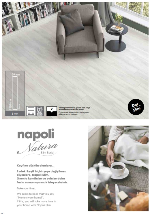 ლამინირებული იატაკის საფარი AGT SLIM NAPOLI 8*159*1380mm AC4