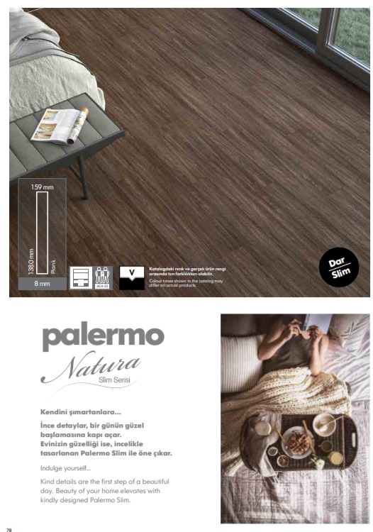 ლამინირებული იატაკის საფარი AGT SLIM PALERMO 8*159*1380mm AC4