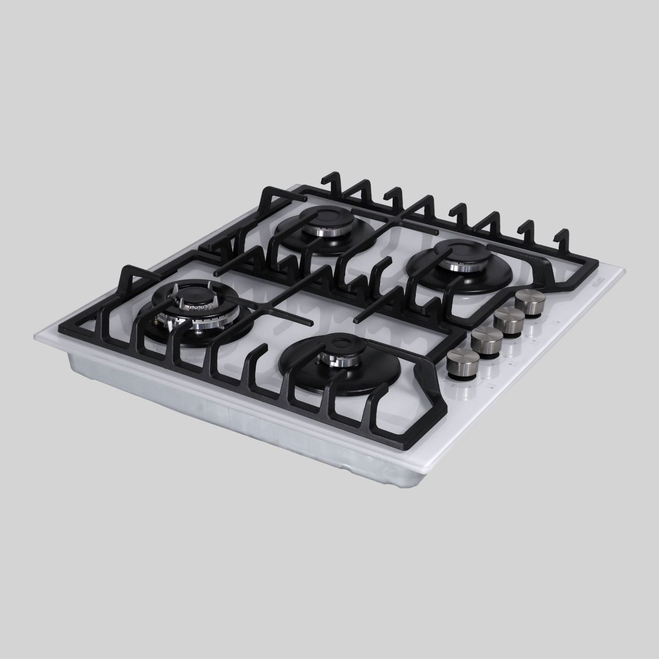 60536DNG გაზქურა 60cm white 8mm glass aut.gas cutoff safe (3 Gas 1 hs 3.8Kwok)
