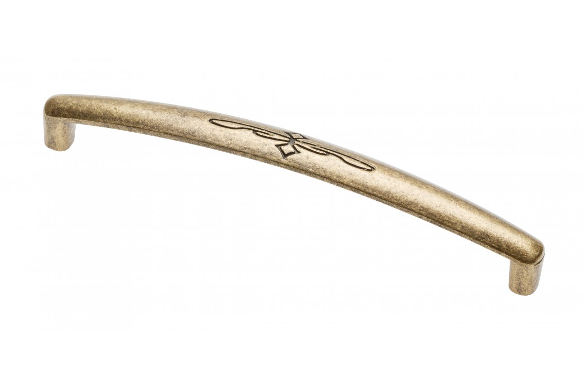 UZ-OLBIA-128-04 სახელური ოლბია ანტ.ოქრო C=128mm GTV