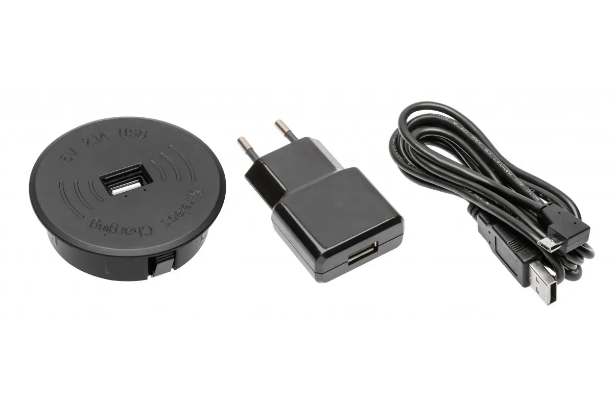 AE-ZUSB-20 ჩასაშენ. დამტენი მოწყობ-ბა USB შესაერთ. შავი GTV
