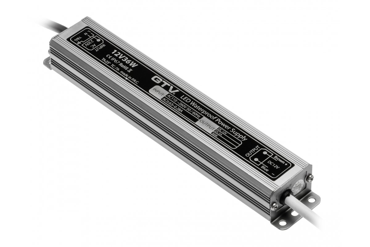 LD-WZA36W-NW კვების ბლოკი დიოდური განათებისთვის LED წყალგაუმტარი 36W, IP67 GTV