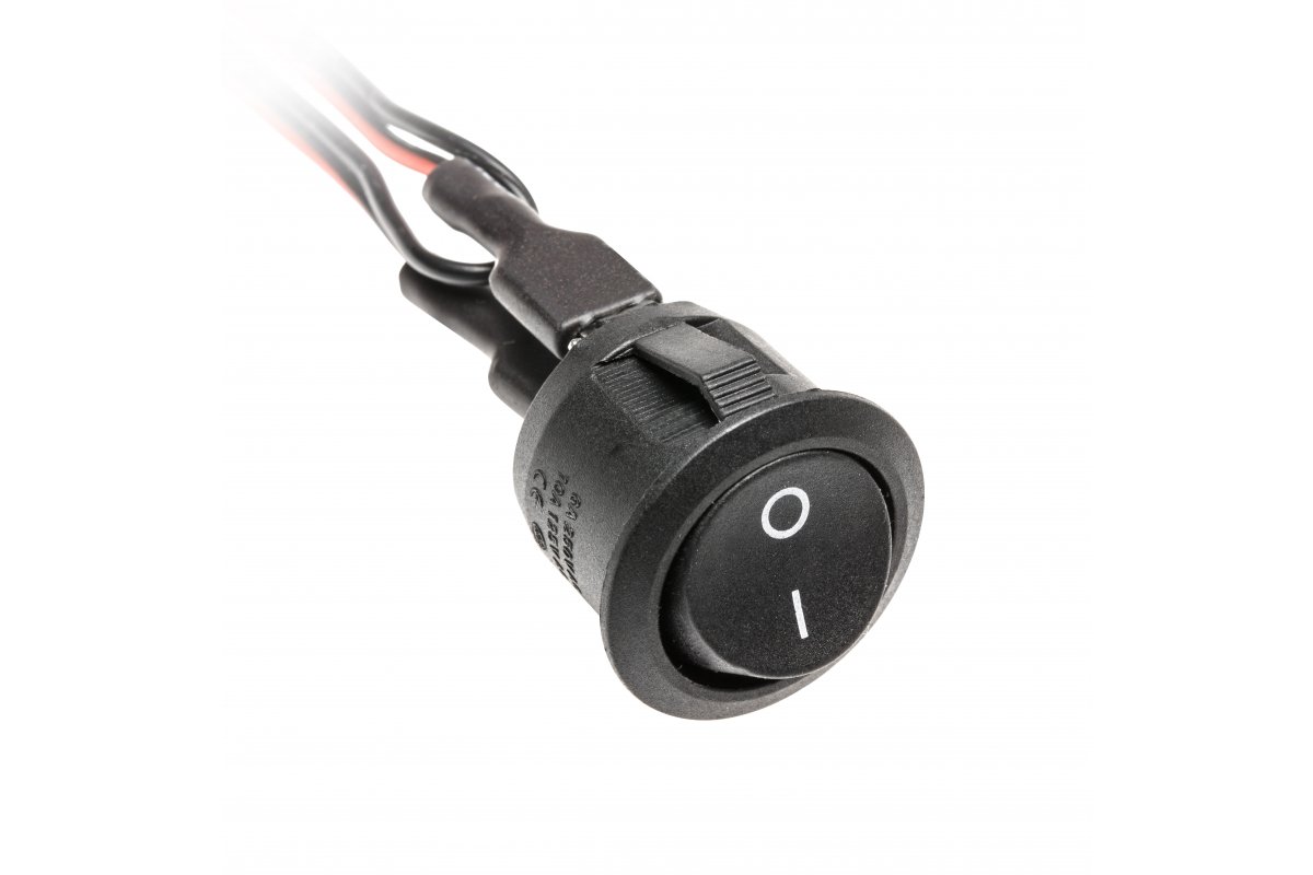 AE-WLC01-20 რგოლისებრი გადამრთველი შავი 12W, 3A, 10cm კაბელით, დედალ-მამალი ბუდეებით GTV