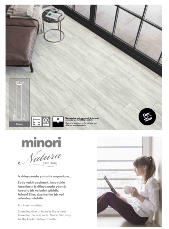 ლამინირებული იატაკის საფარი AGT SLIM MINORI 8*159*1380mm AC4
