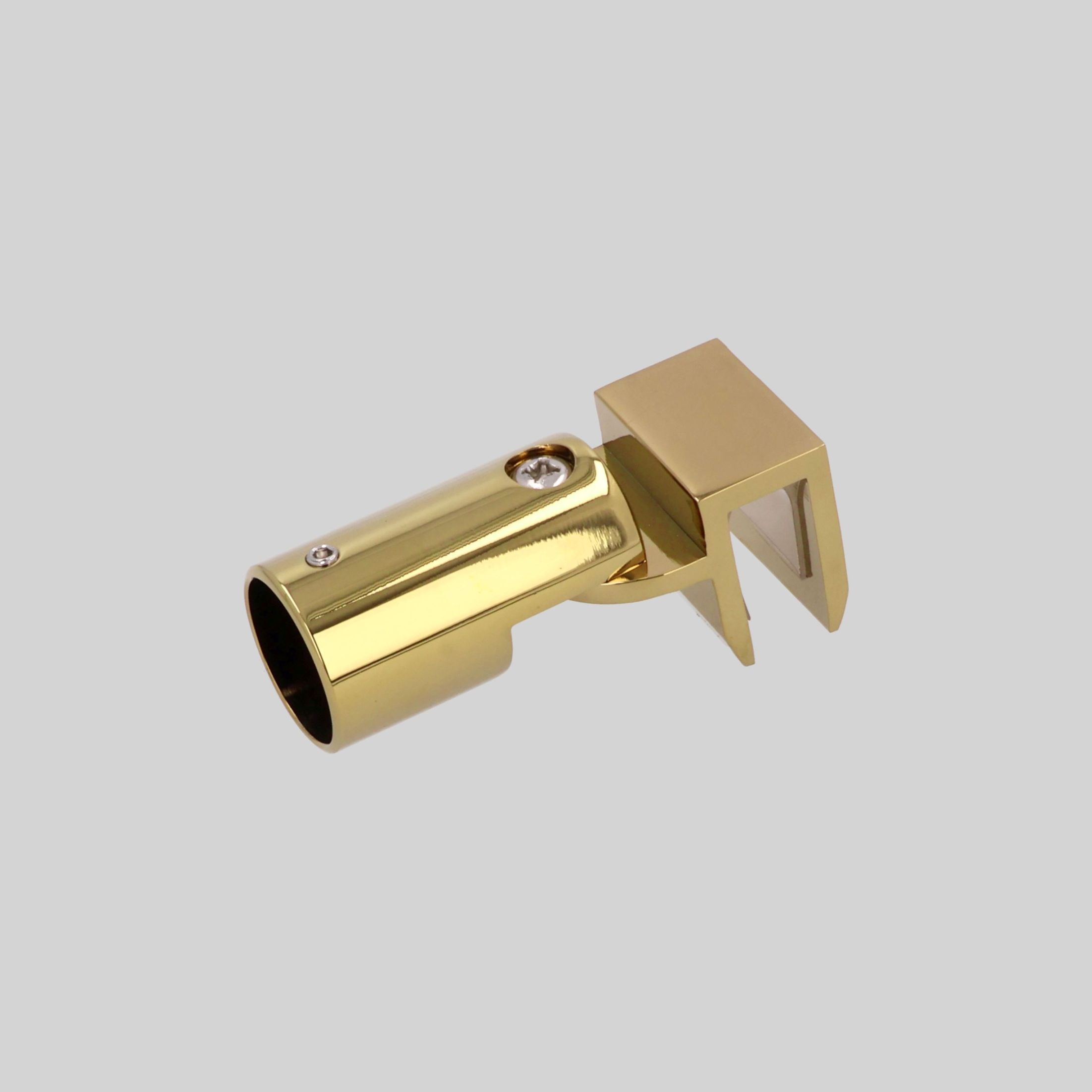შუშის 25მმ მილზე სამაგრი PG-ოქროსფერი BRASS TM-C721
