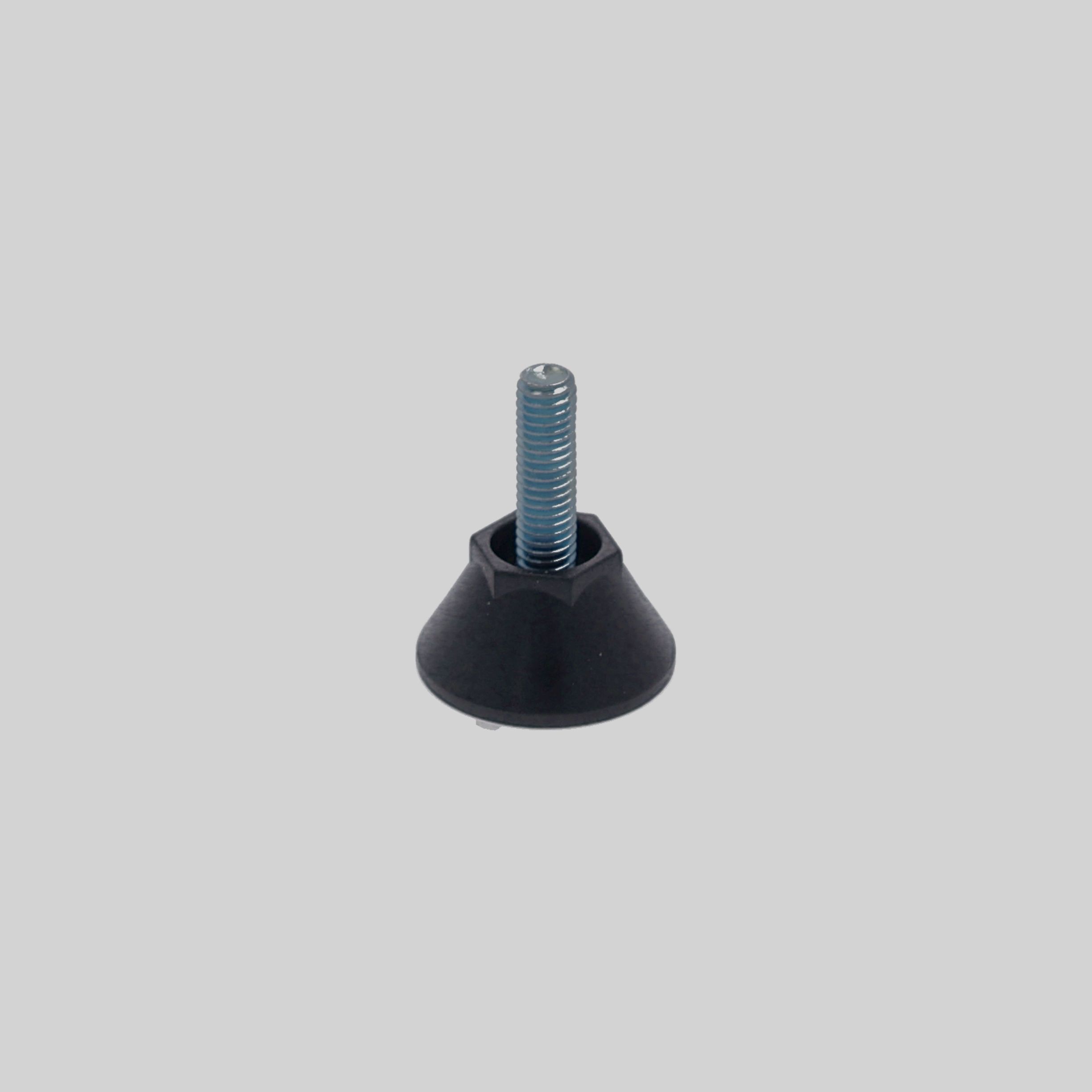 რეგულირებადი შავი ფეხი ხრახნით D25*14mm, M6*18mm 006