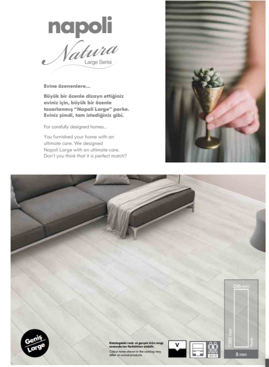 ლამინირებული იატაკის საფარი AGT LARGE NAPOLI 8*246*1380 AC4