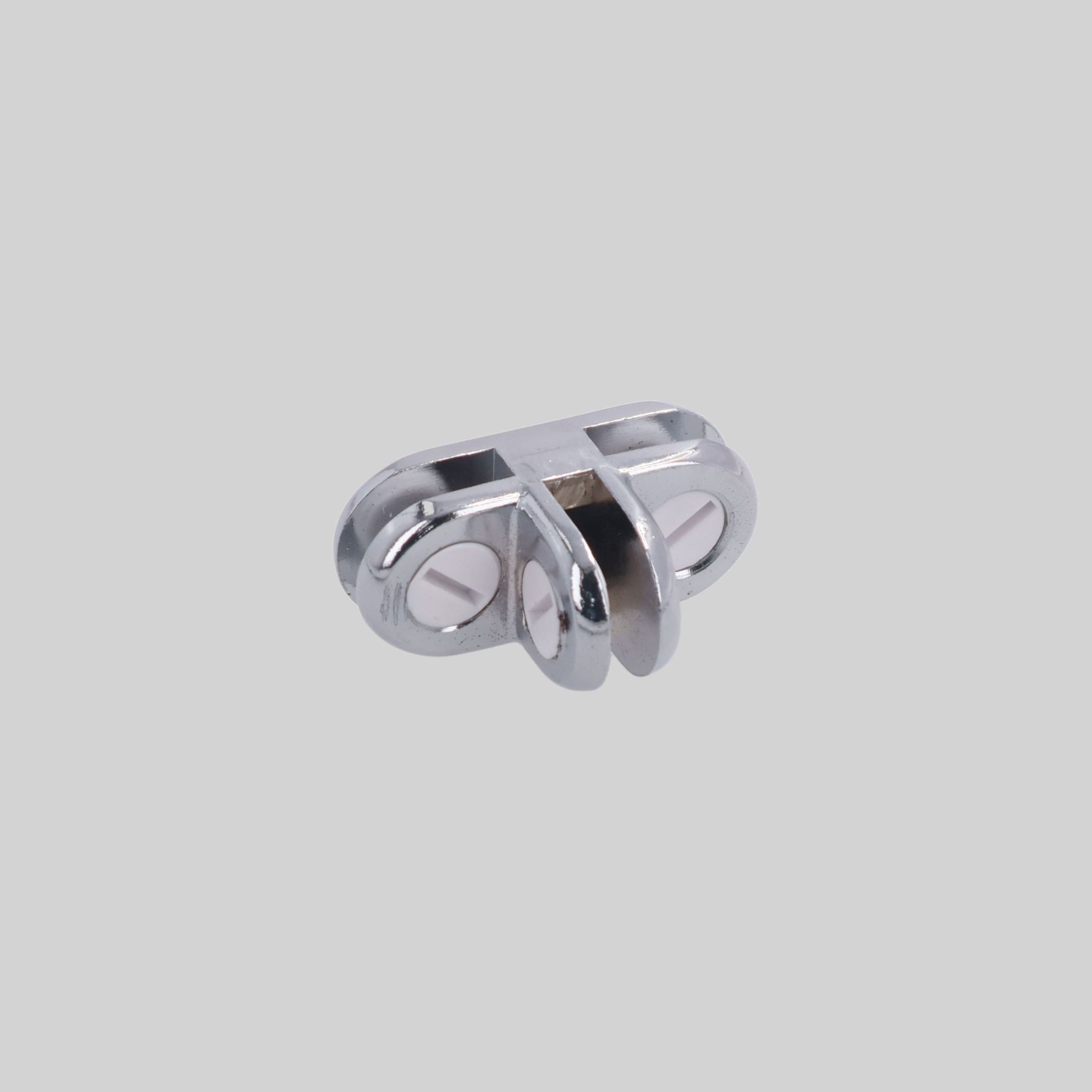 შუშის თაროს სამაგრი "T" max-5mm PSS-ქრომი zinc TM-W22