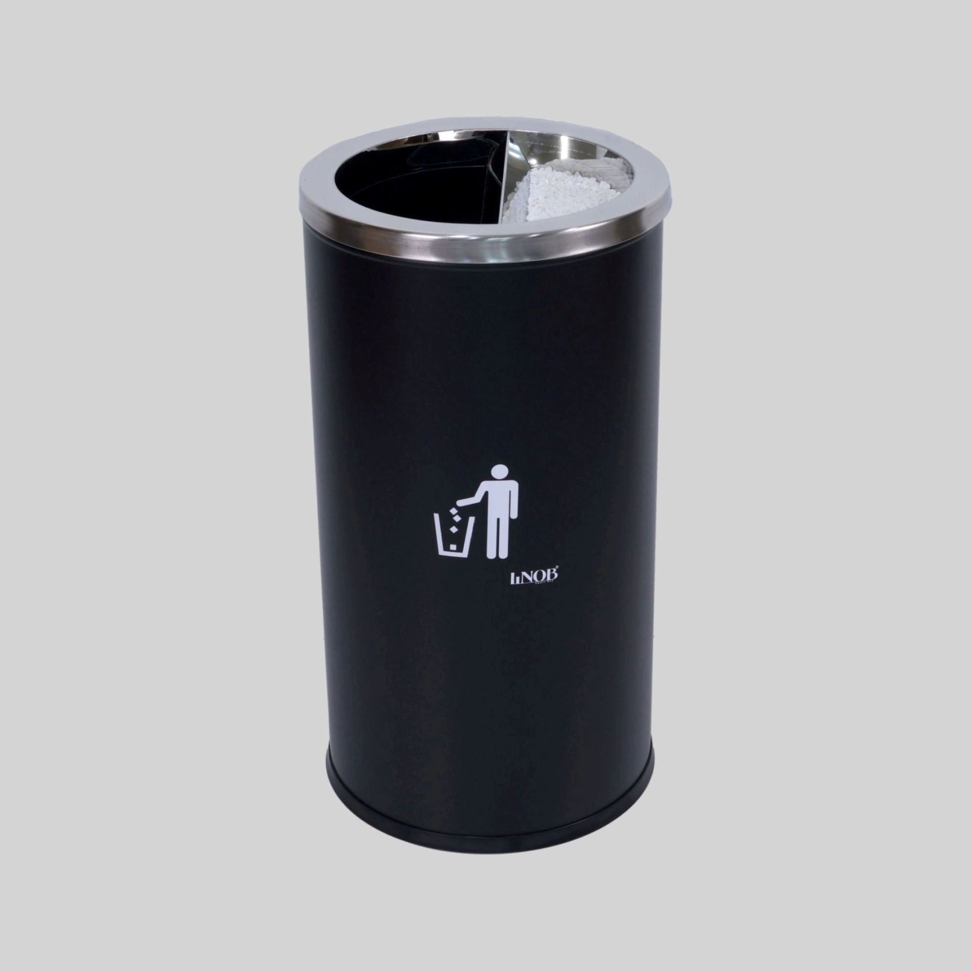ნაგვის ურნა ეზოსთვის MB-შავი D380*L730/T-0.5mm SUS201 TM-B-003
