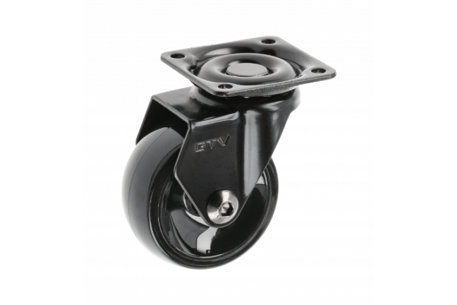 KM-CALIBRO-50MM-BH-20 ავეჯის ბორბალი უმუხრუჭო 50mm შავი/ქრომი GTV