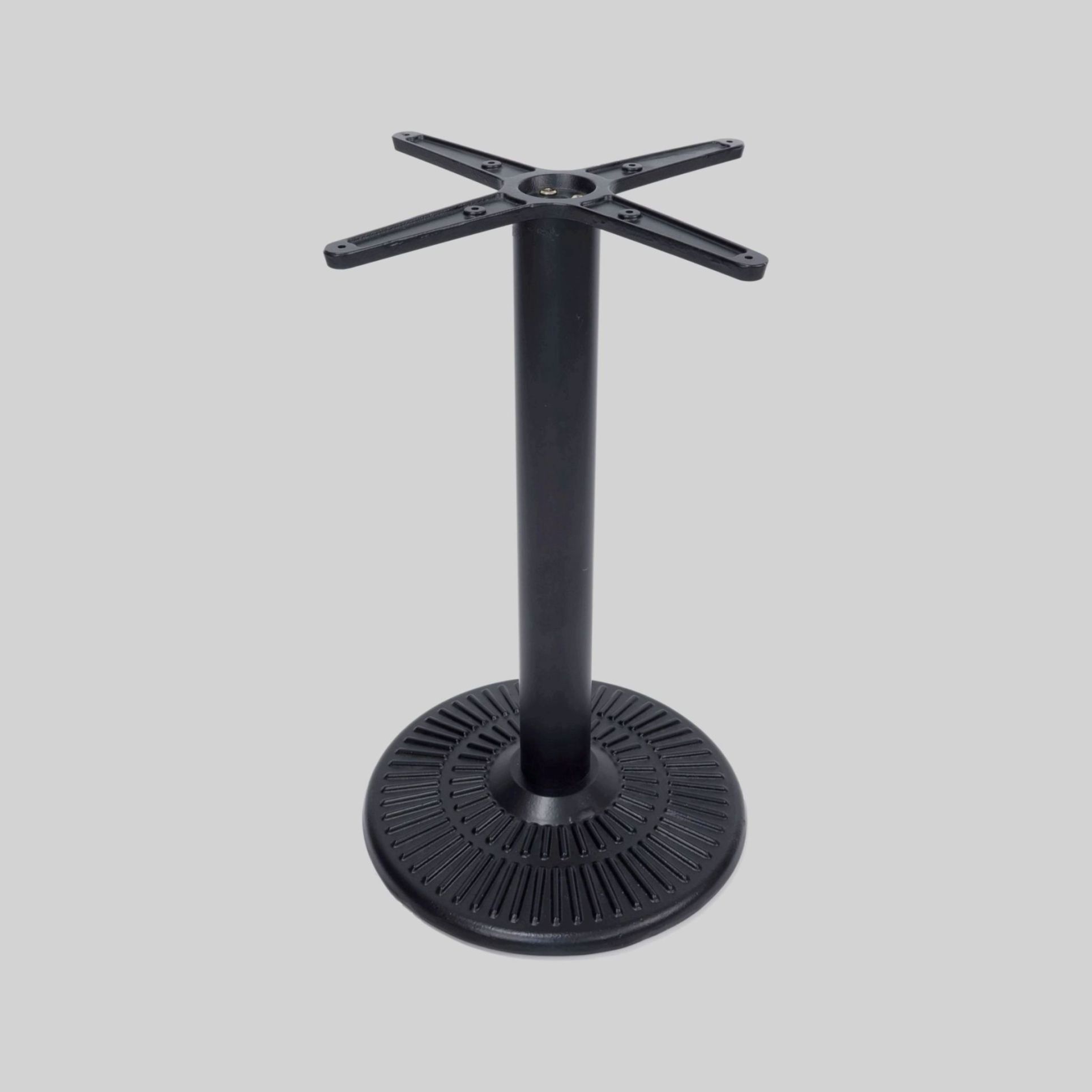 მაგიდის ფეხი შავი, თავი:450*450mm, ძირი:D=430mm, მილი:D=76/T=1mm, H=720mm TM-TBL11