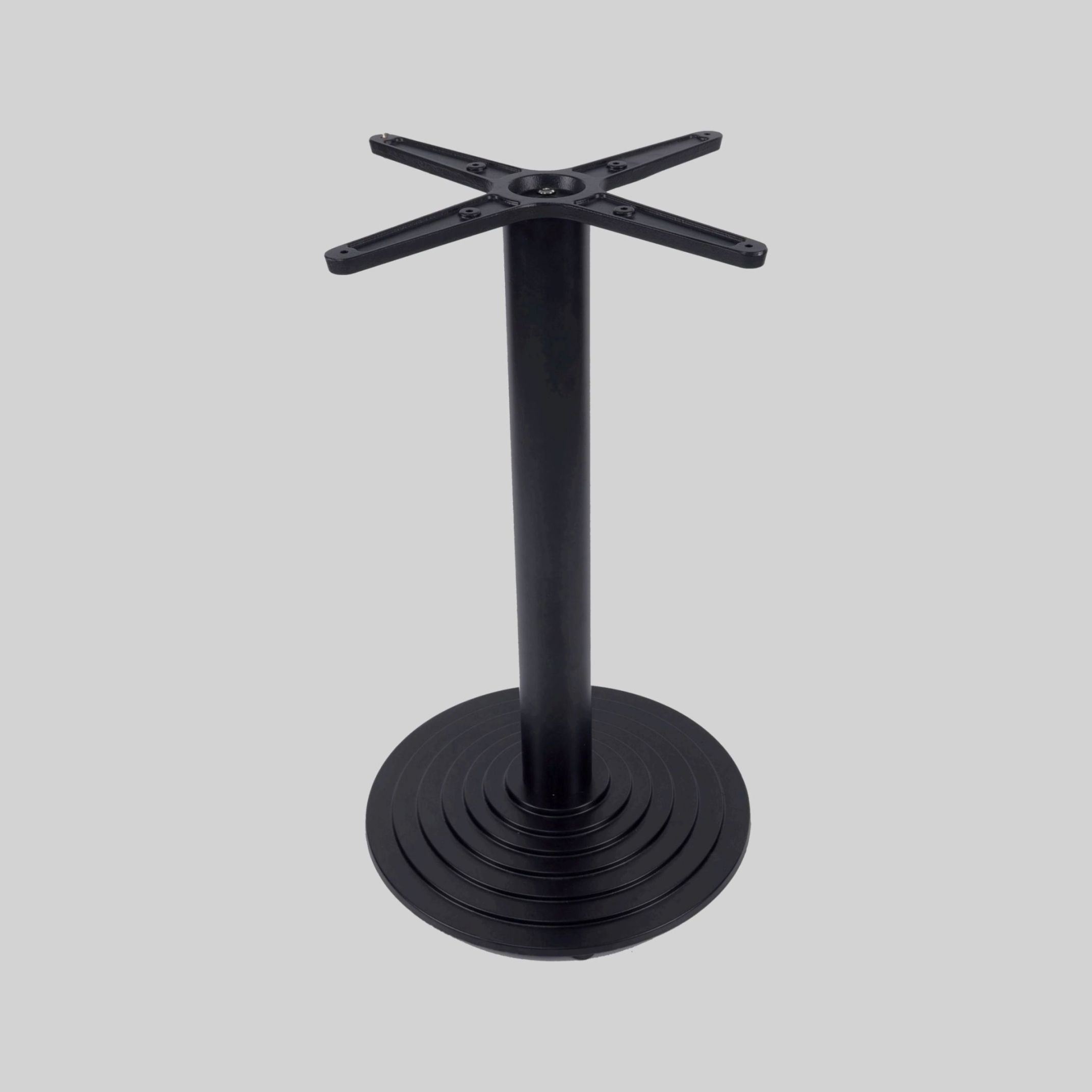 მაგიდის ფეხი შავი, თავი:450*450mm, ძირი:D=430mm, მილი:D=76/T=1mm, H=720mm TM-TBL17