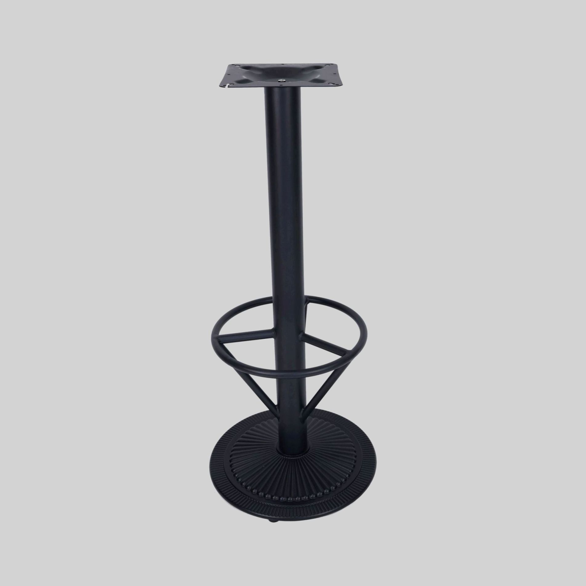 მაგიდის ფეხი შავი, თავი:250*250/T=2mm, ძირი:450mm, მილი:76mm, H=1025mm TM-TBL55