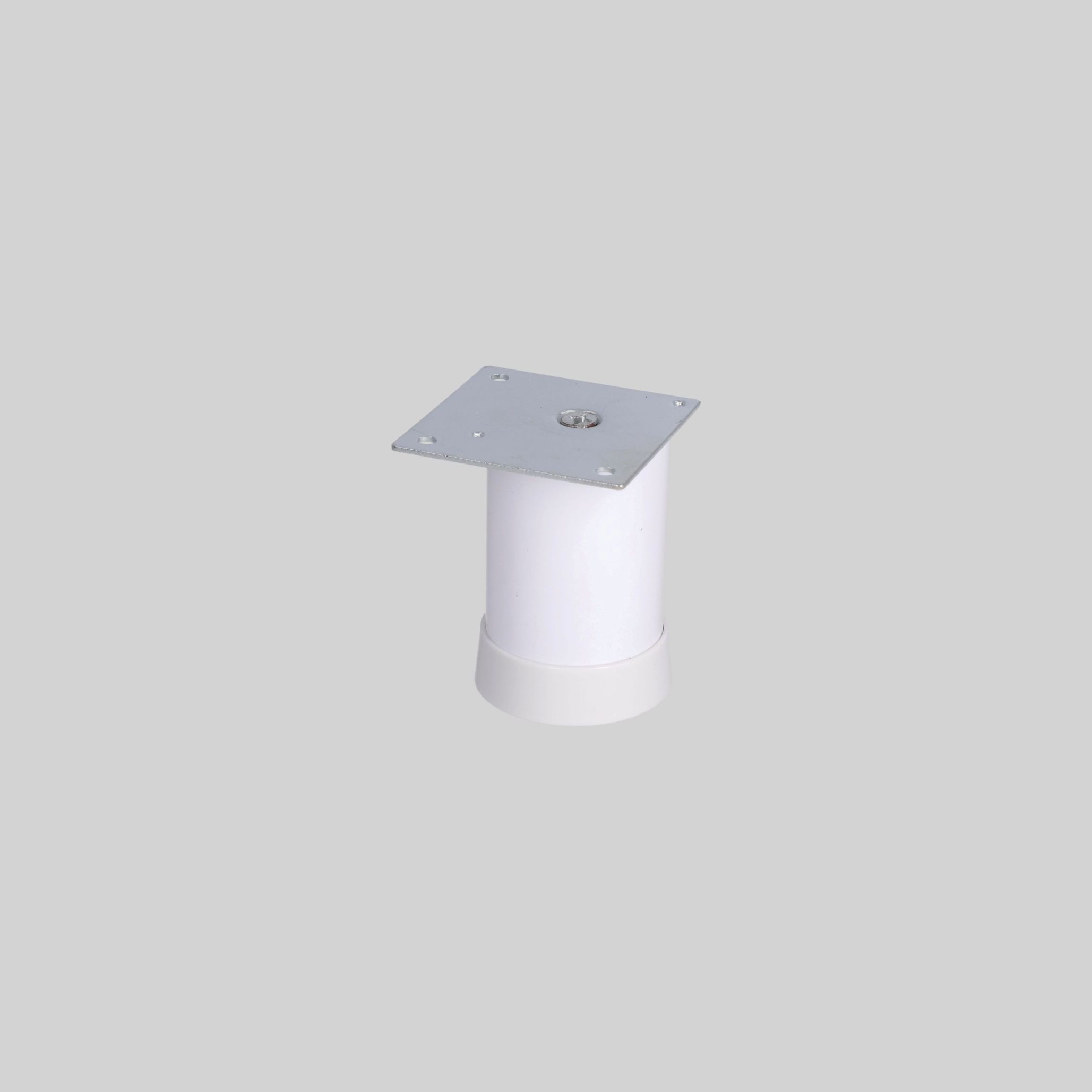 ალუმინის ფეხი მრგვალი O=50mm H=5cm WHITE-თეთრი SFL-24