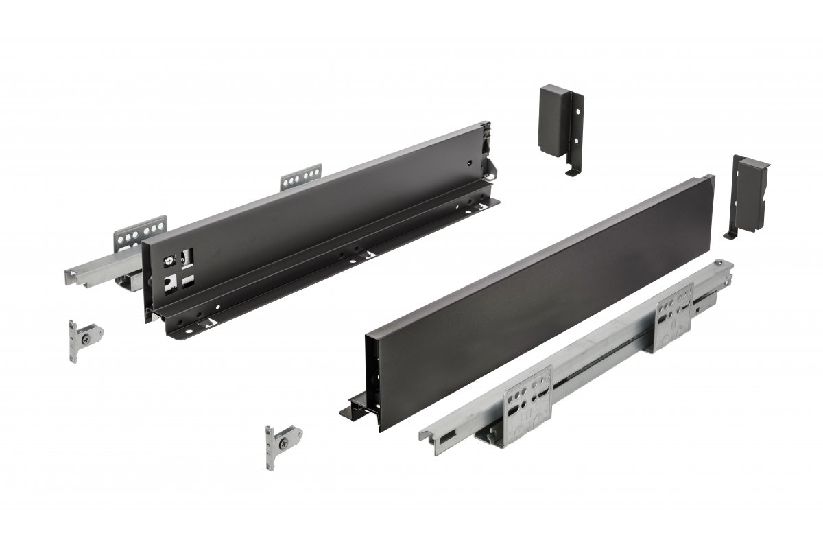 PB-AXISPRO-P2O-KPL500D2 სლაიდი AXIS-PRO, PUSH TO OPEN L-500mm შავი H-200mm მაღალი GTV