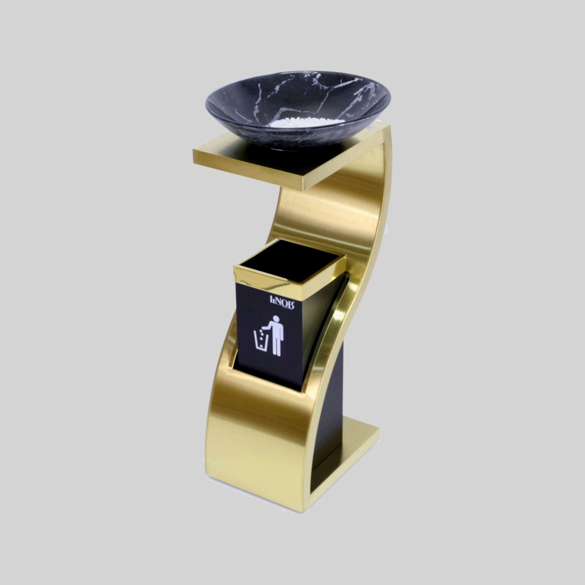 ნაგვის ურნა ეზოსთვის, Mat Gold-ოქროსფერი, L280*W220*H740, SS, TM-B-009