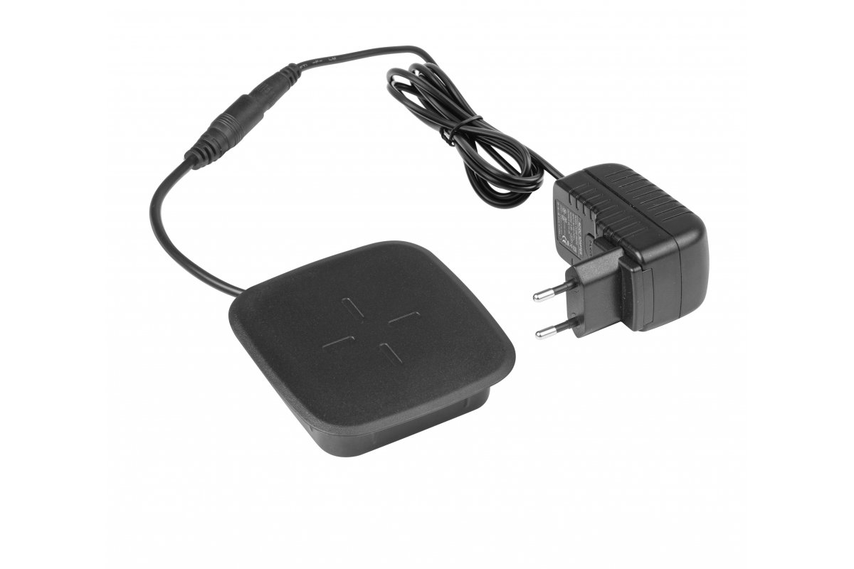 AE-ZLADSQ-20 ინდუქციური დასამუხტი მოწყ-ბა,SQUARE 10W,კვების ბლოკით 9V 2A, შავი, GTV
