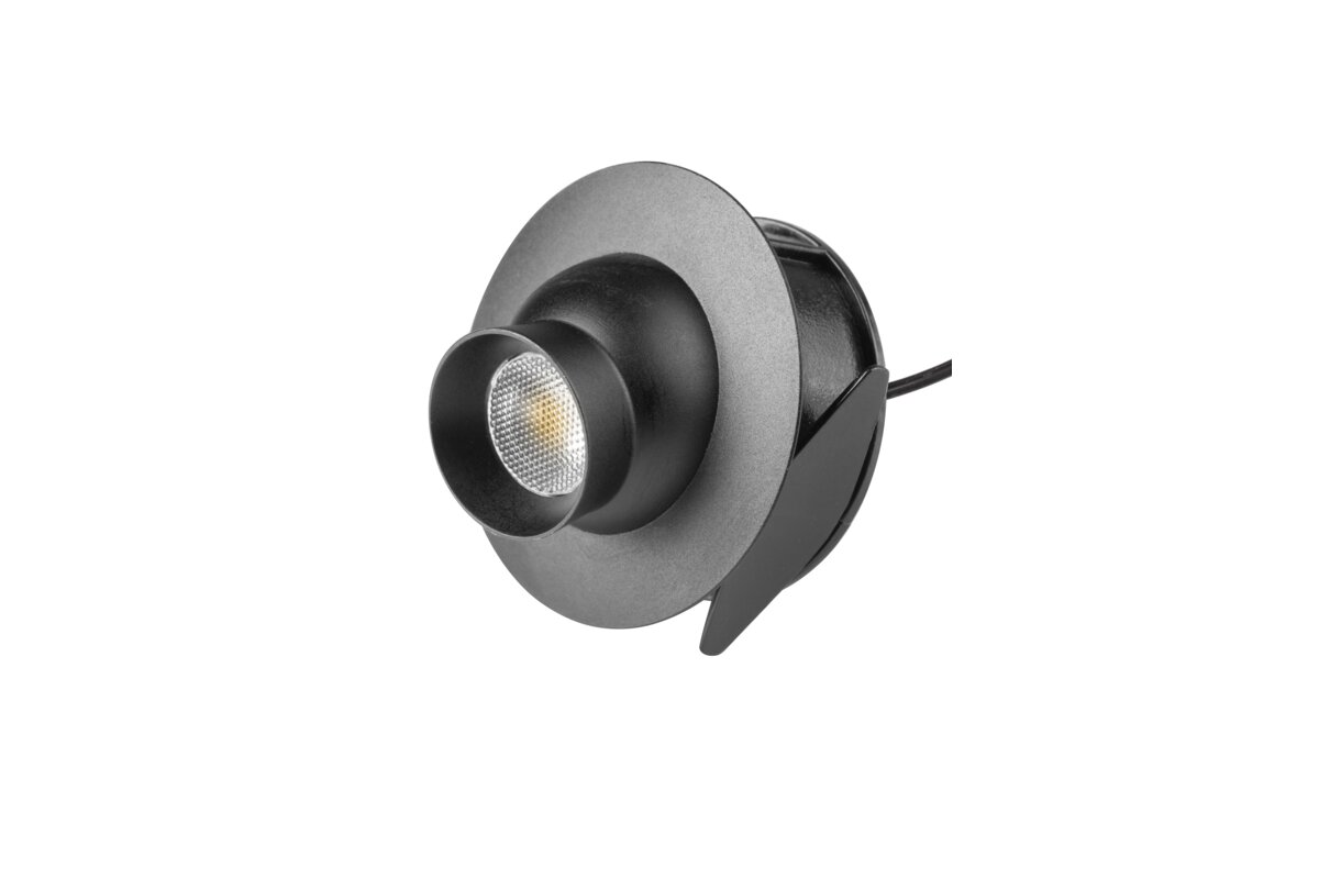 LD-POWW-20 დიოდური ნათურა POINT,რეგულ-დი,შავი,12V,1.2Wt,1x3030 LED,3000К,კაბელი-1.5მ,თბილი თეთრი,GTV